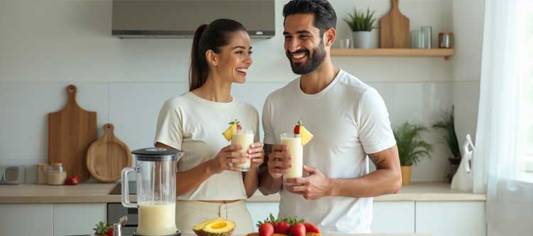 Pareja disfrutando del delicioso sabor de Ovofit